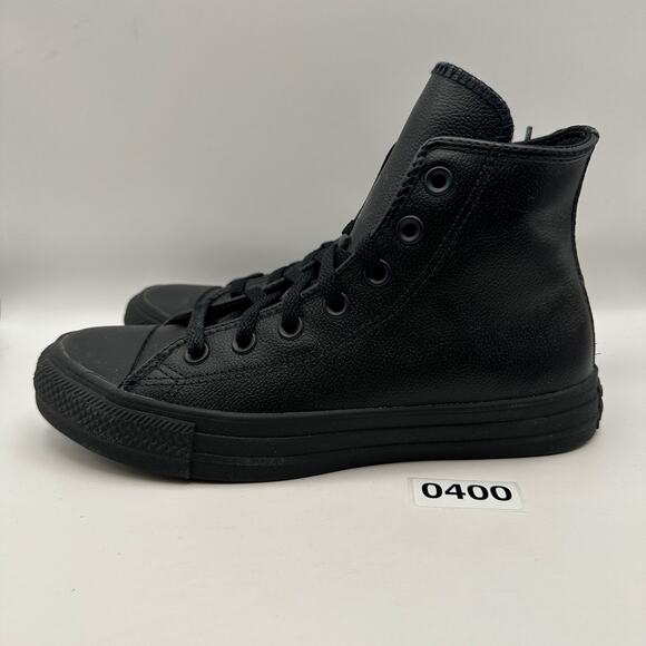 CONVERSE Women's 7 Black MONO Leather Hi Top Sneaker 135251C - Picture 5 of 5